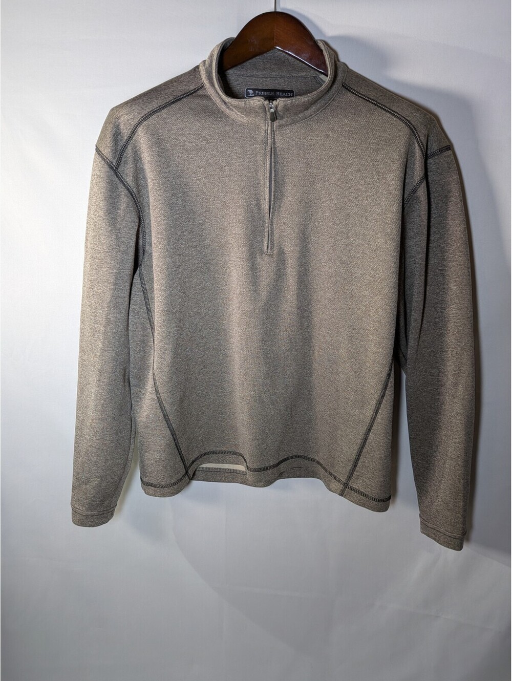 Pebble Beach Performance Golf Jacket Men Size S 1/4 Zip Mock Neck Gray Pullover